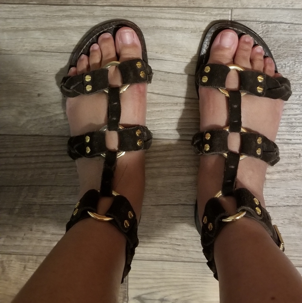 Brown Suede Gladiator Sandals